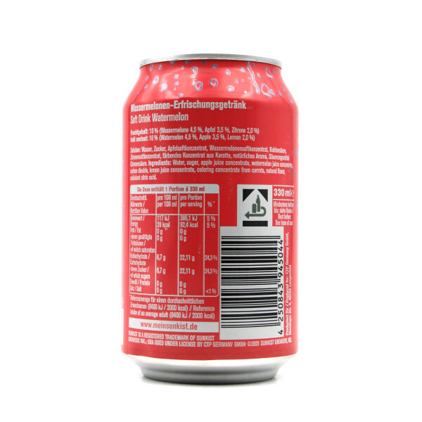 Sunkist Watermelon 330 ml – Erfrischungsgetränk Wassermelone, fruchtig & spritzig