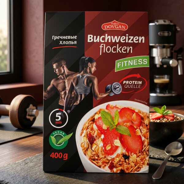 Dovgan Buchweizenflocken Fitness 400 g – glutenfrei