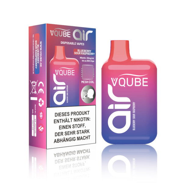 VQube Air - Blueberry Sour Raspberry Disposable Vape  20mg/ml bis zu 600 Züge