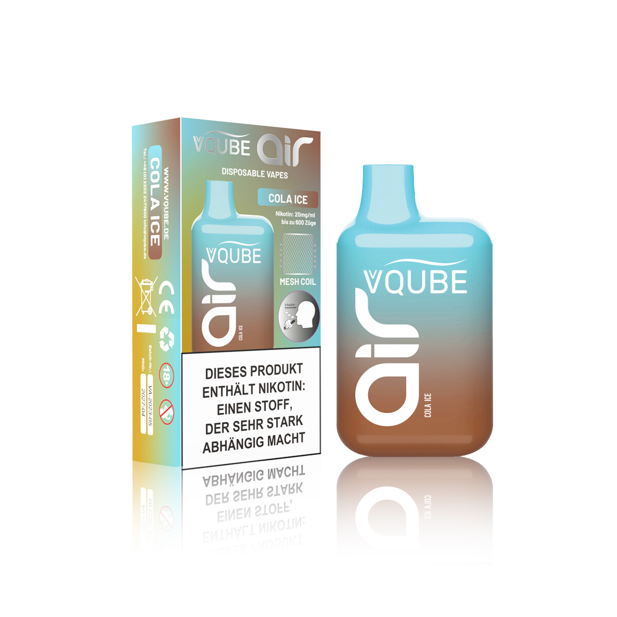 VQube Air - Cola Ice Disposable Vape  20mg/ml bis zu 600...