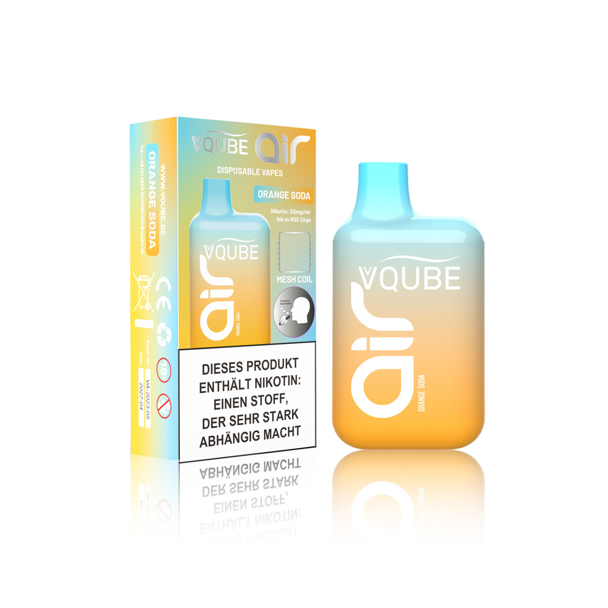 VQube Air - Orange Soda Disposable Vape  20mg/ml bis zu...