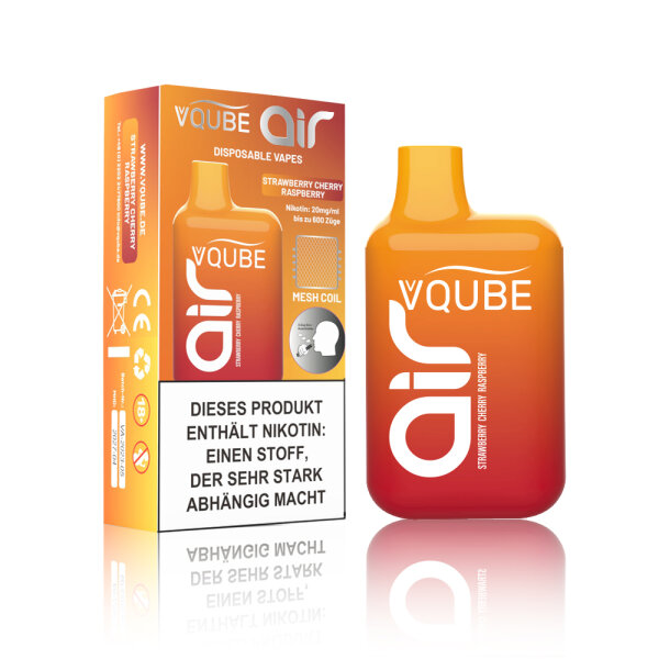 VQube Air - Strawberry Cherry Raspberry Disposable Vape  20mg/ml bis zu 600 Züge