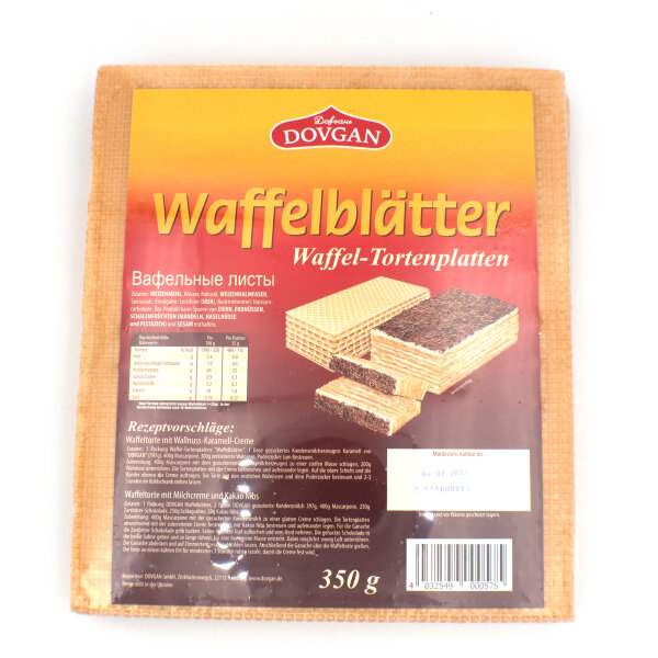 Dovgan Waffelblätter 350 g – ungefüllt zum Selbstbelegen