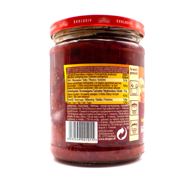 Dovgan Borschtsch Rote-Bete-Suppe mit Weißkohl 480 g