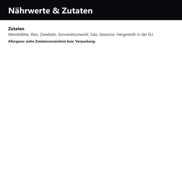 Bazar Gefüllte Weinblätter mit Reis 300 g (Dolma/Sarma)