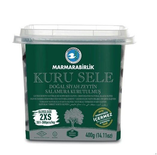Marmarabirlik Kuru Sele Getrocknete Natürliche Schwarze Oliven 400g