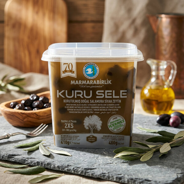 Marmarabirlik Kuru Sele getrocknete schwarze Oliven 400 g