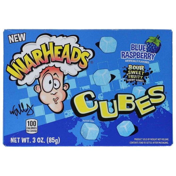 Warheads - Blue Raspberry Cubes Theater Box 85g