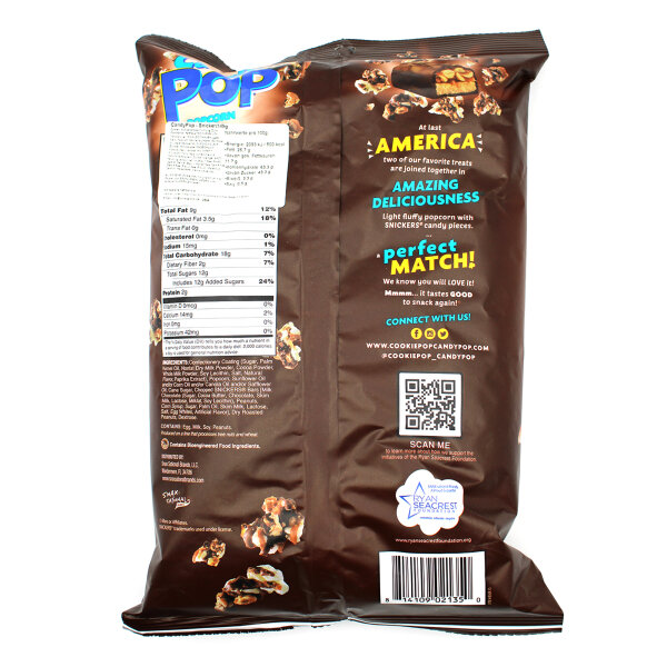 Candy Pop Snickers Popcorn 149 g – Schoko-Erdnuss Snack