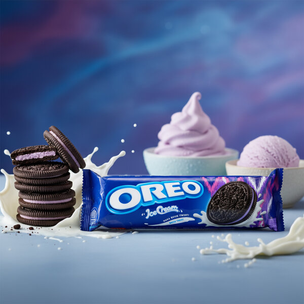 Oreo Ice Cream Blueberry – Limitierte Edition mit Blaubeer-Eiscreme-Füllung (119,6 g)