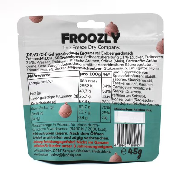 Froozly Freeze Dried Ice Cream Strawberry 45g Gefriergetrocknet