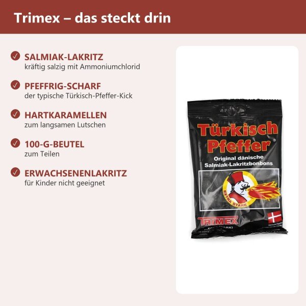 Türkisch Pfeffer Lakritzbonbons 100g Trimex