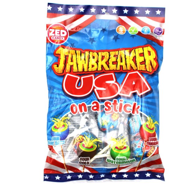 ZED Candy Jawbreaker USA Lollipops Sour Mix 160 g