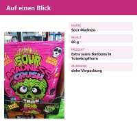 Sour Madness Crush Skull Shock Bonbons 60g