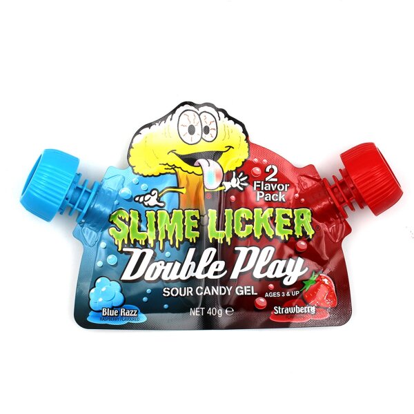 Slime Licker Double Play Sour Candy Gel Blue Razz & Strawberry 40 g