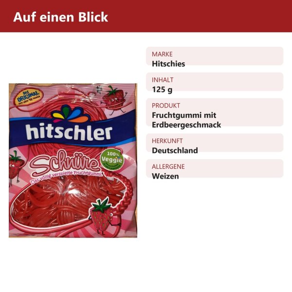 Hitschies Schnüre Erdbeer 125g