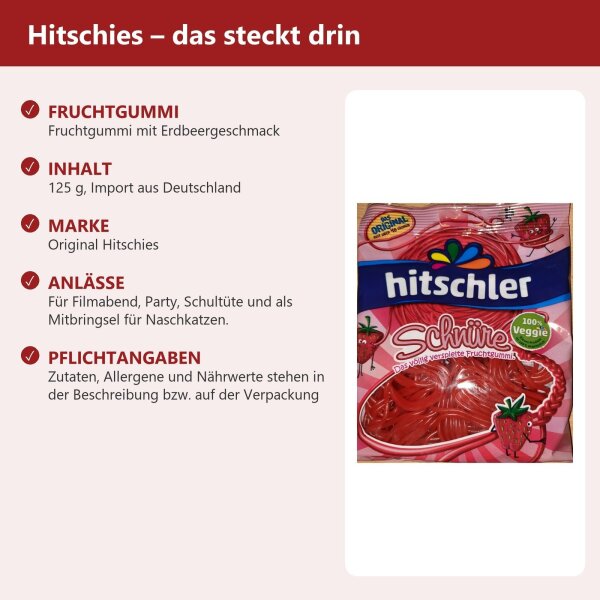 Hitschies Schnüre Erdbeer 125g