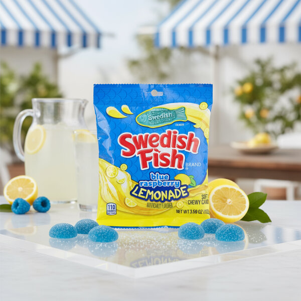Swedish Fish Blue Raspberry Lemonade 102 g – Kaubonbons aus Kanada