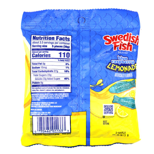 Swedish Fish Blue Raspberry Lemonade 102 g – Kaubonbons aus Kanada