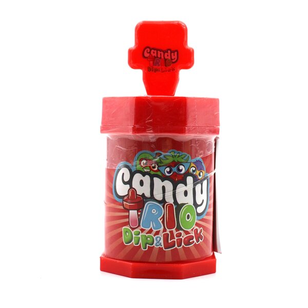 Candy Trio Dip & Lick Lutscher mit Brausepulver 35 g – Zufallsauswahl