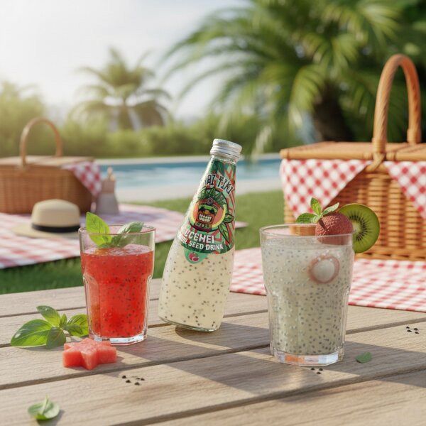 Thai Tiki Basil Seed Drink Lychee 290ml
