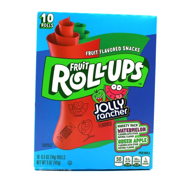 Fruit Roll-Ups Jolly Rancher Variety Pack Wassermelone & Grüner Apfel 141g (10er Pack)