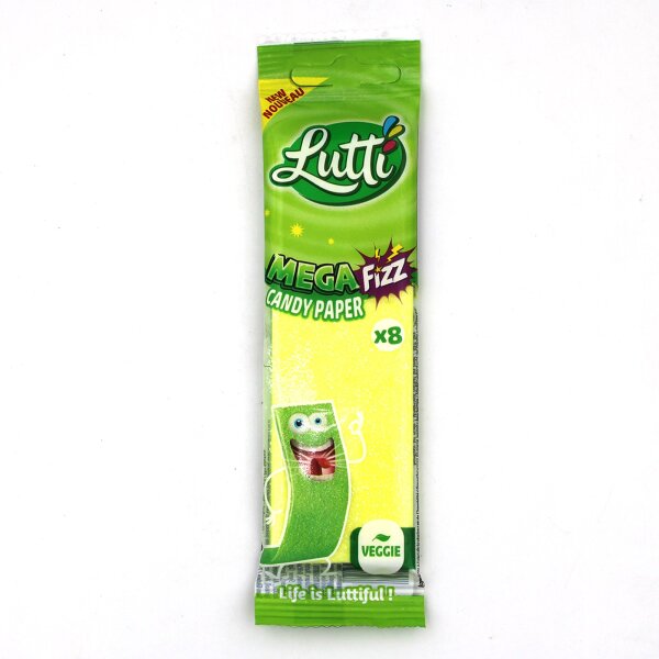 Lutti Mega Fizz Candy Paper 15g Apfel & Zitrone Veggie