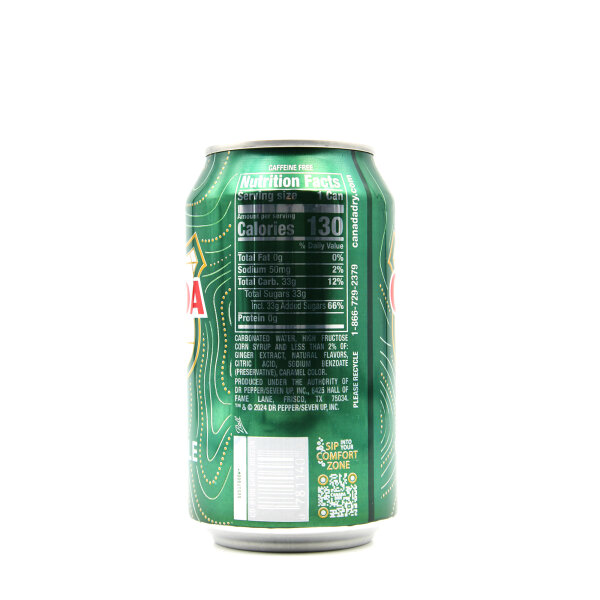 Canada Dry Ginger Ale 355ml – koffeinfreier Softdrink