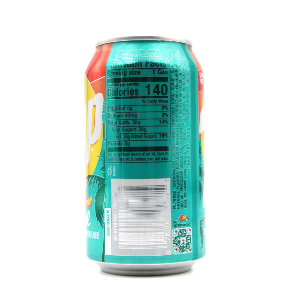 7UP Tropical – Erfrischungsgetränk mit tropischem Geschmack, 355ml