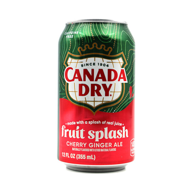 Canada Dry Fruit Splash Cherry Ginger Ale 355 ml – Erfrischender Ginger Ale mit Kirschgeschmack