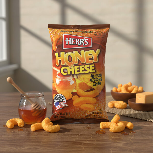 Herr’s Honey Cheese Curls – Mais-Snack mit Honig und Käsegeschmack (28 g)