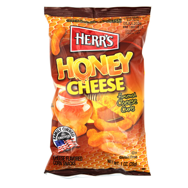 Herr’s Honey Cheese Curls – Mais-Snack mit Honig und Käsegeschmack (28 g)