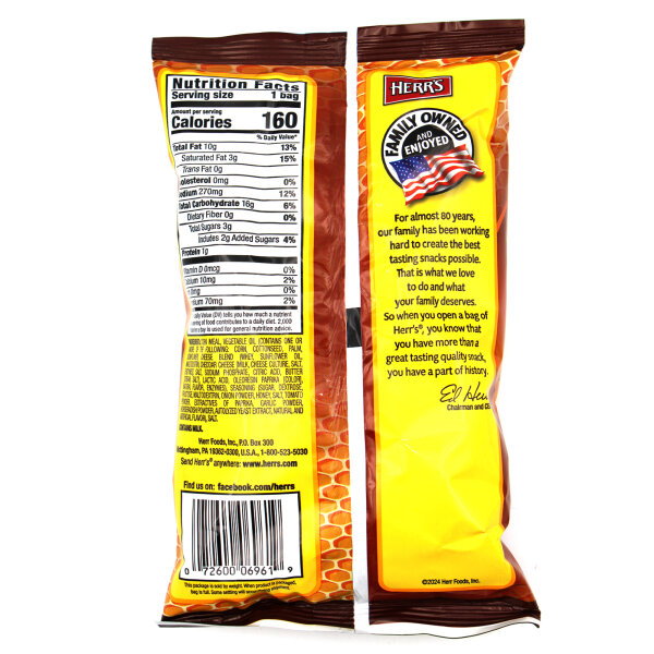 Herr’s Honey Cheese Curls – Mais-Snack mit Honig und Käsegeschmack (28 g)