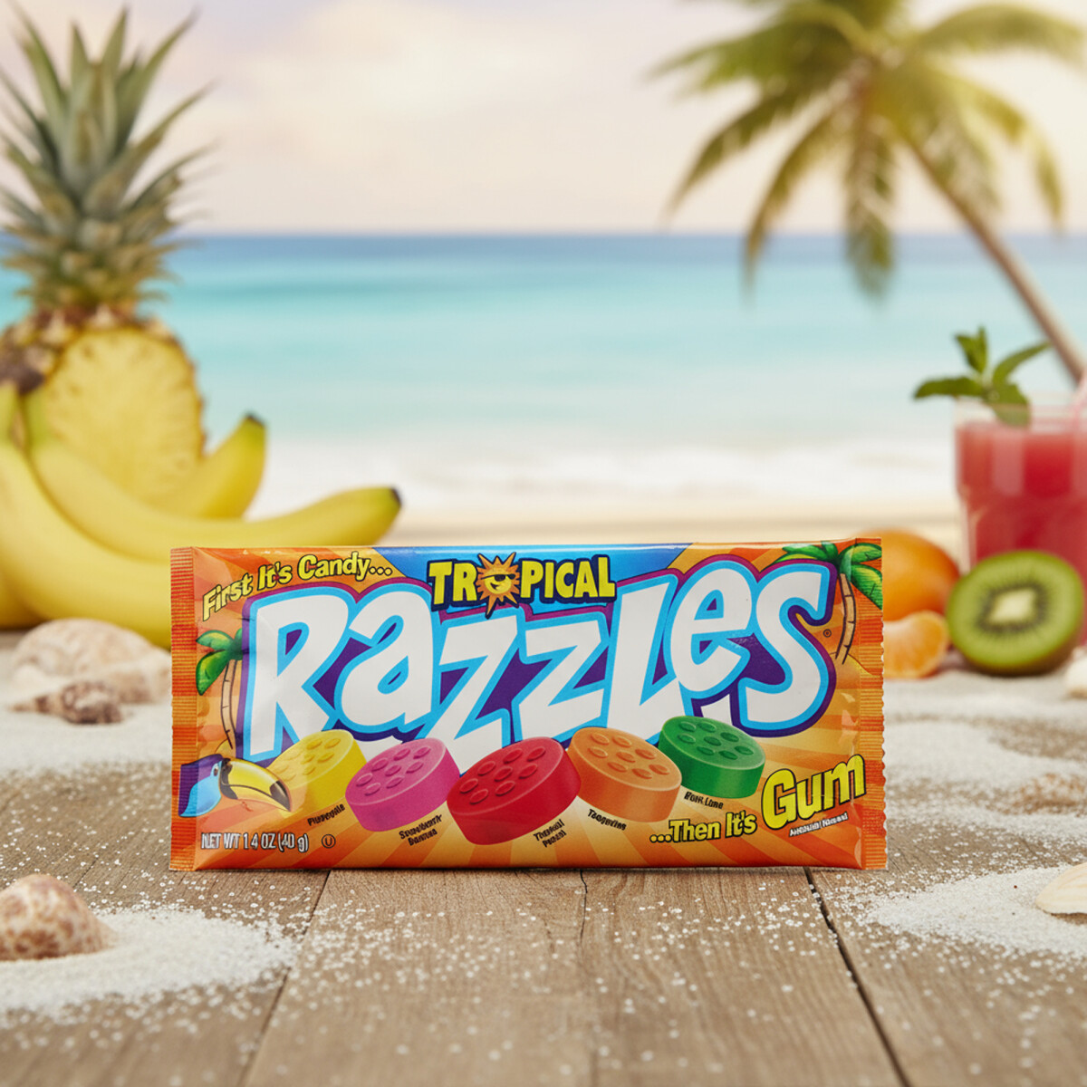 Razzles Tropical Kaugummi Bonbons 40g – Candy &...
