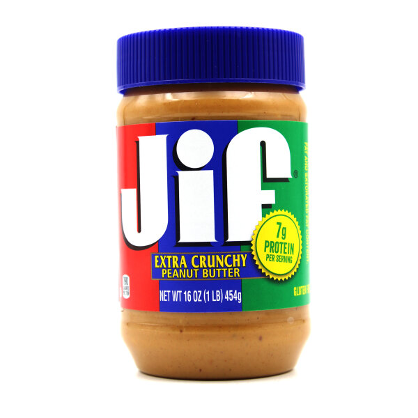 Jif Extra Crunchy Peanut Butter 454 g – stückige Erdnussbutter aus den USA