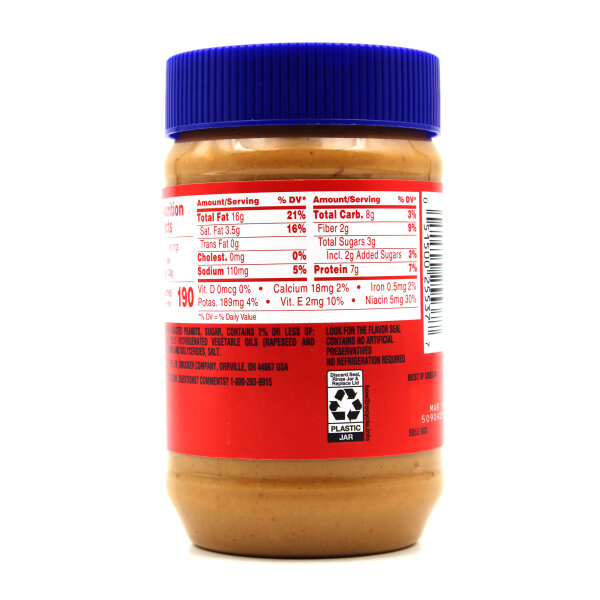 Jif Extra Crunchy Peanut Butter 454 g – stückige Erdnussbutter aus den USA