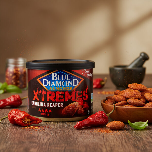 Blue Diamond Xtremes Carolina Reaper Mandeln 170 g – Extrem scharfer Snack