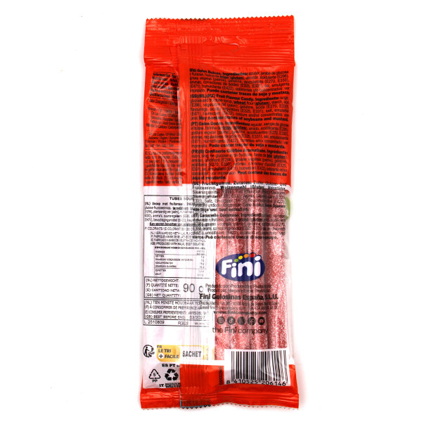 Fini Tubes Sour Strawberry Shock – Saure Erdbeer-Röllchen, 90g