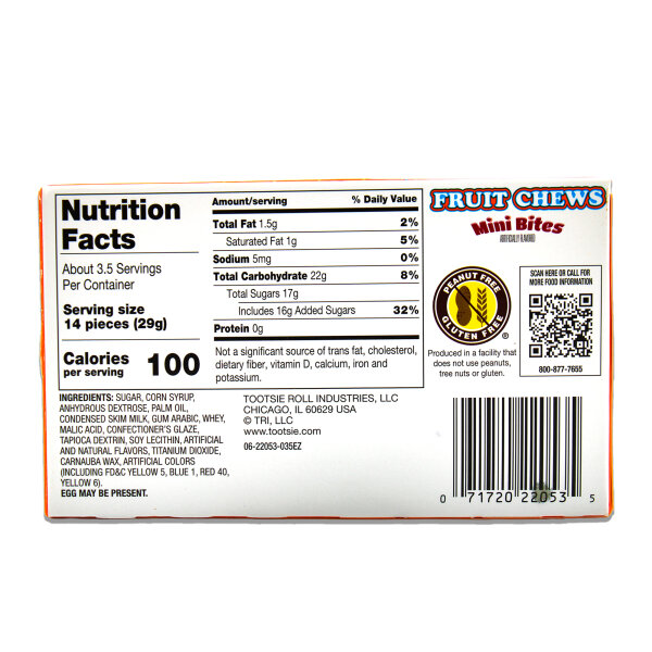 Tootsie Fruit Chews Mini Bites 99 g – Bunte Kaubonbons