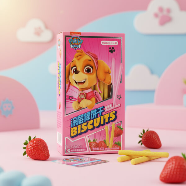 Paw Patrol Biscuits Skye Erdbeere 40g – Kinderkekse mit Cremeüberzug