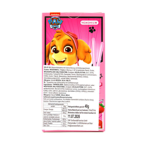 Paw Patrol Biscuits Skye Erdbeere 40g – Kinderkekse mit Cremeüberzug