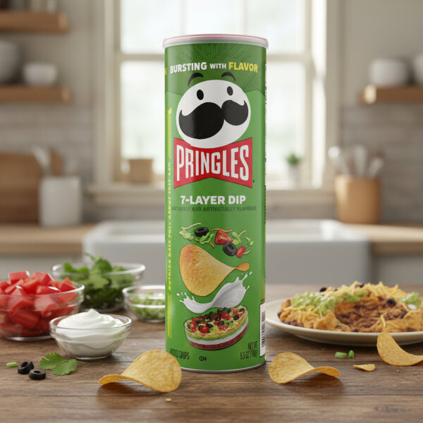 Pringles 7-Layer Dip Chips 156 g – Würziger Tex-Mex Geschmack | Limitierte Edition