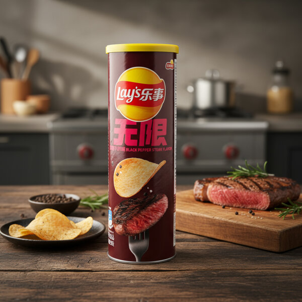 Lay’s Black Pepper Steak Flavor 90 g – Würzige Asia Chips mit Pfeffer-Steakgeschmack