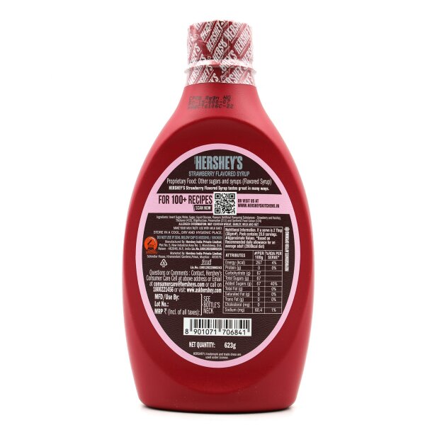 Hersheys Syrup Delicious Strawberry 623 g – Erdbeer-Sirup für Milch, Eis & Desserts, USA