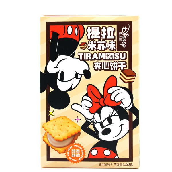 Disney × BinQi Tiramisu Sandwich Biscuits – Keks-Doppelsandwich mit Tiramisu-Creme (150 g)