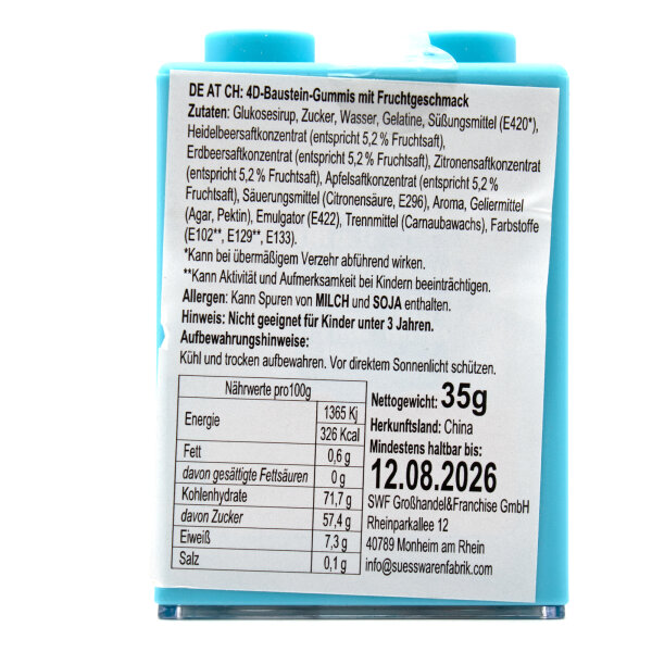 AMOs 4D Baustein-Gummis mit Fruchtgeschmack 35g aus China