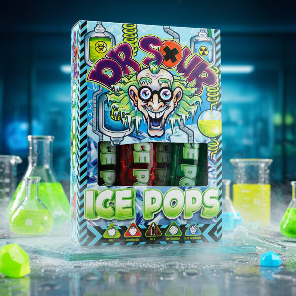 Dr. Sour Ice Pops – Saure Eissticks in 5 Sorten (10x40ml) | Zum Einfrieren