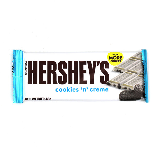 Hershey’s Cookies ‘n’ Creme (43 g) – Weiße Schokolade mit Cookie-Stückchen | Original USA