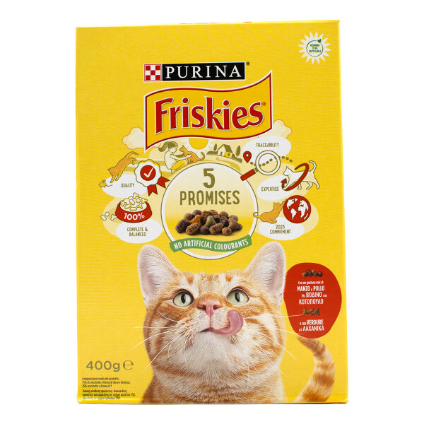 Friskies Katzenfutter 400g – Rind, Huhn & Gemüse Trockenmix