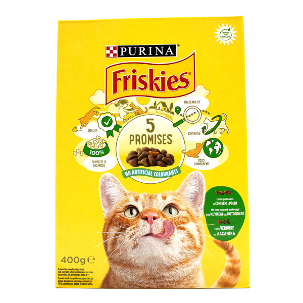 Friskies Katzenfutter 400g – Kaninchen, Huhn & Gemüse Mix
